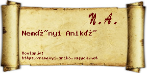 Neményi Anikó névjegykártya